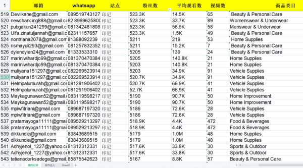 导出达人信息